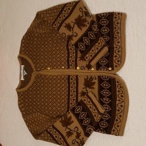 Amazing vintage fall sweater with leaf pattern, cottagecore vibes, size small